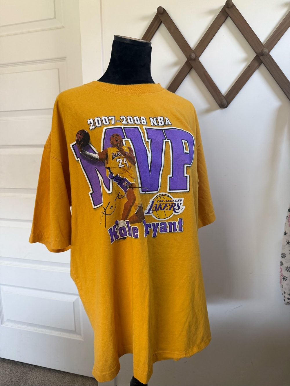 NBA Kids Short Sleeve Tee in Gold and Purple - Lakers MVP Graphic